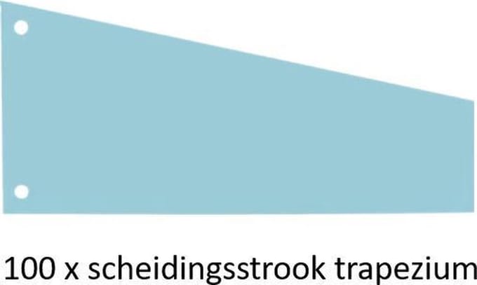Scheidingsstroken trapezium tabbladen Office Basics - 2 gaats - blauw karton - set 100 stuks