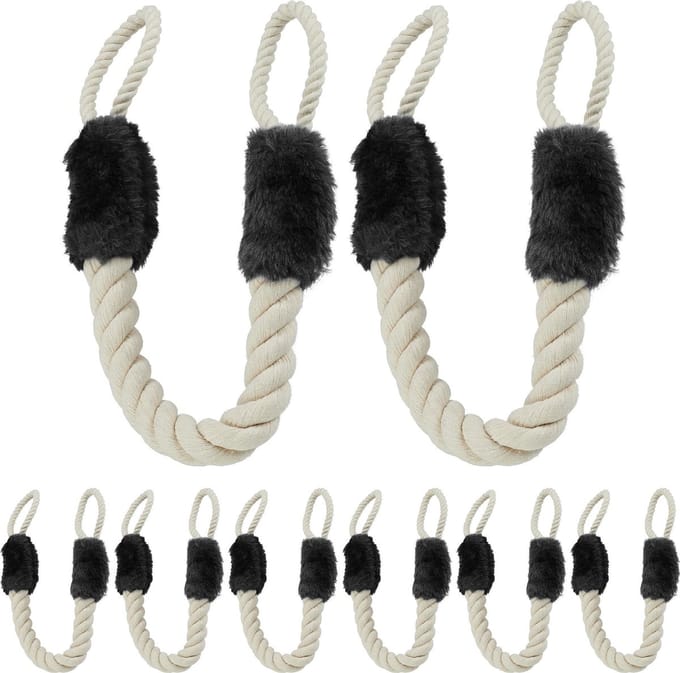 8x Deurstopper deurklink - klembescherming - set - deurstop touw - deurklem