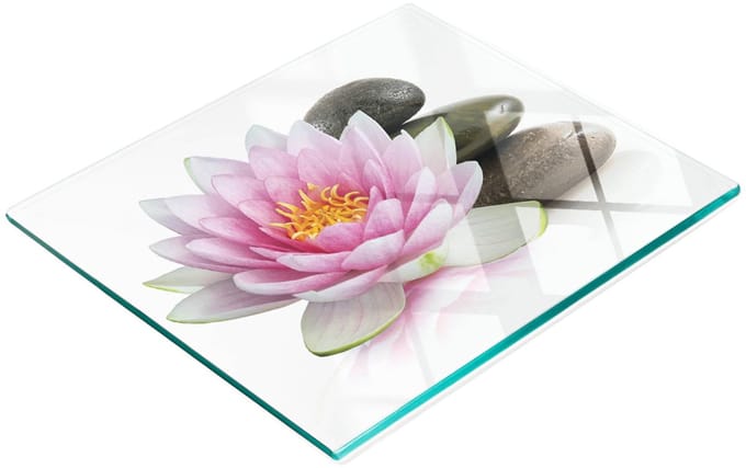 Multifunctionele decoratieve keukenplank met geharde afwerking, lotusbloemmotief, 60x52 cm