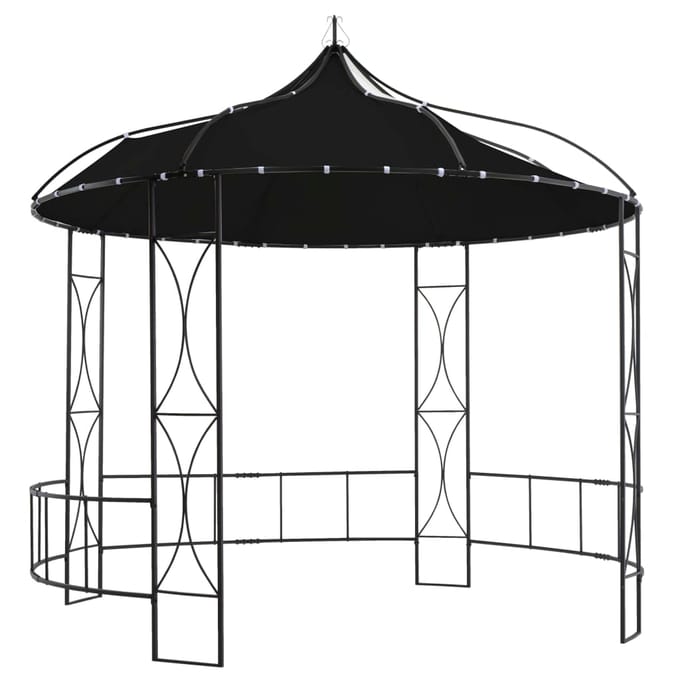 vidaXL - Prieel - rond - 300x290 - cm - antraciet
