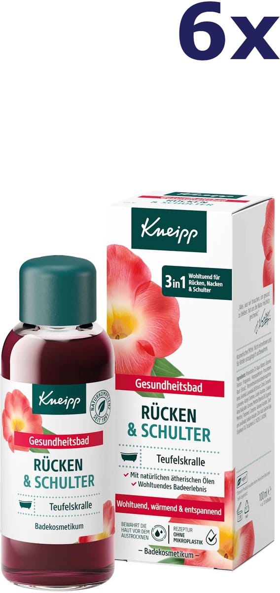 6x Kneipp Badolie rug en schouders 100 ml