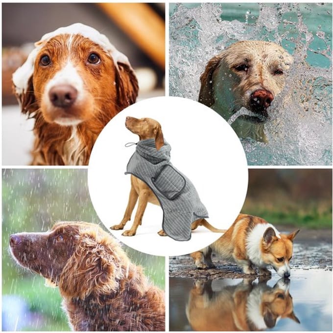 Zeynomax - Zachte Hondendoek - Ajusteerbare Honden Badjas - Snel