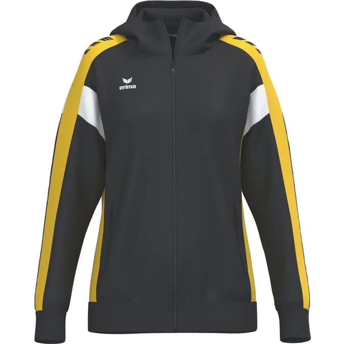 Erima Celebrate 125 Trainingsjack Met Capuchon Dames - Zwart / Geel | Maat: 38