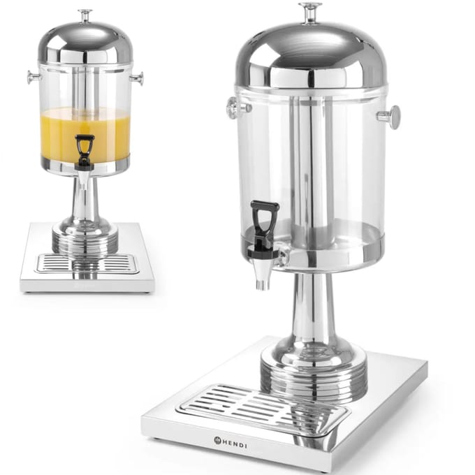 HENDI Sapdispenser – 8L – Met ijs cilinder koeling – Non-drip tapkraan – Helder polycarbonaat