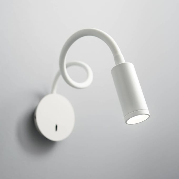 Ideal Lux LED wandlamp Focus 2, wit, 55 cm, flexibele arm