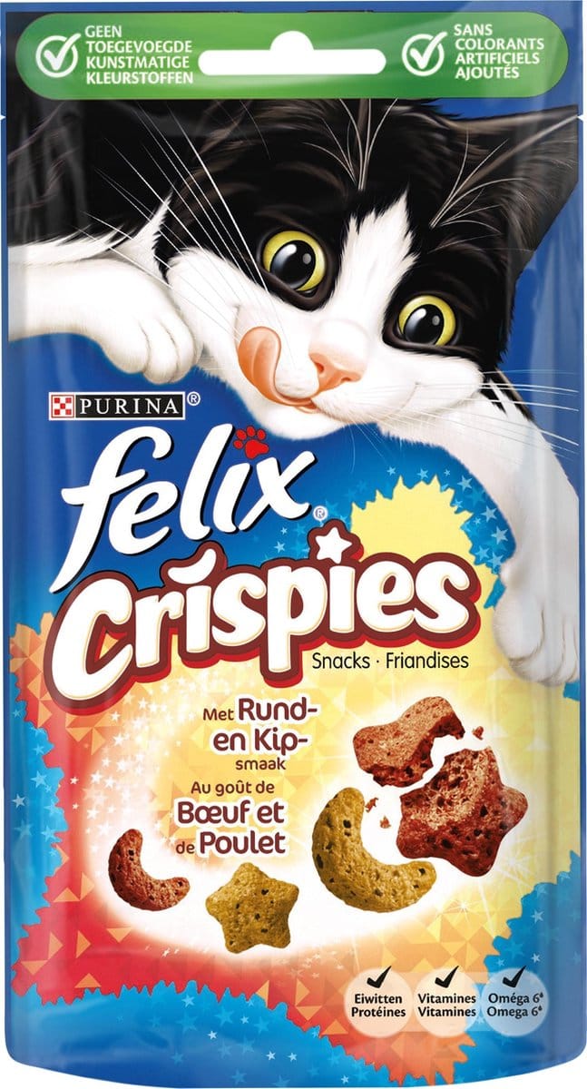 FELIX Crispies - Rund & Kip - Kattensnack - 45 gr