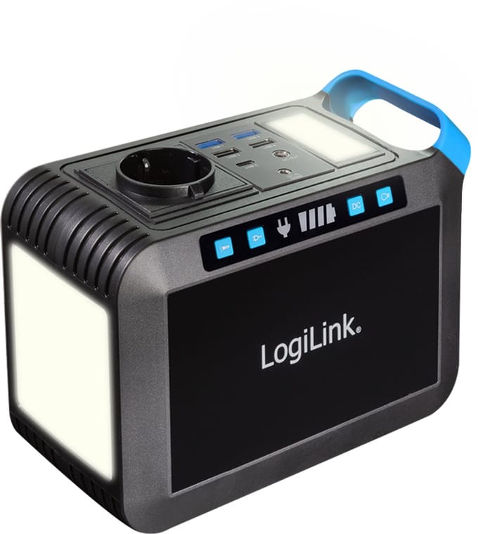 LogiLink Mobiele oplader/powerstation, 200 Watt, zwart