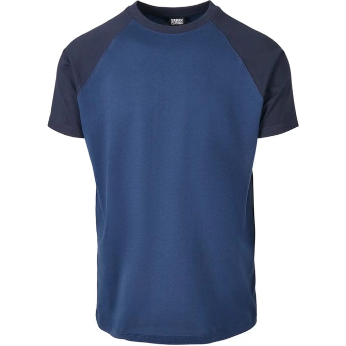 Urban Classics Raglan Contrast Tee Heren T-shirt - blauw/donkerblauw - S