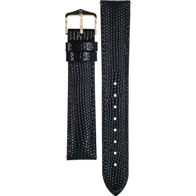 Hirsh Horlogeband -  Rainbow Zwart - Leer - 18mm