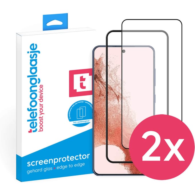 DuoPack: Samsung Galaxy S22 Plus screenprotector gehard glas Case Friendly