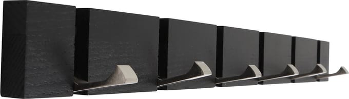 HOME It® flex kapstok met 6 haken 60 × 5,5 × 2 cm zwart eiken