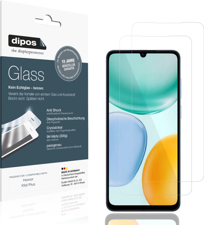 dipos – 2x Pantserfolie geschikt voor Honor X5d Plus | 9H Screenprotector