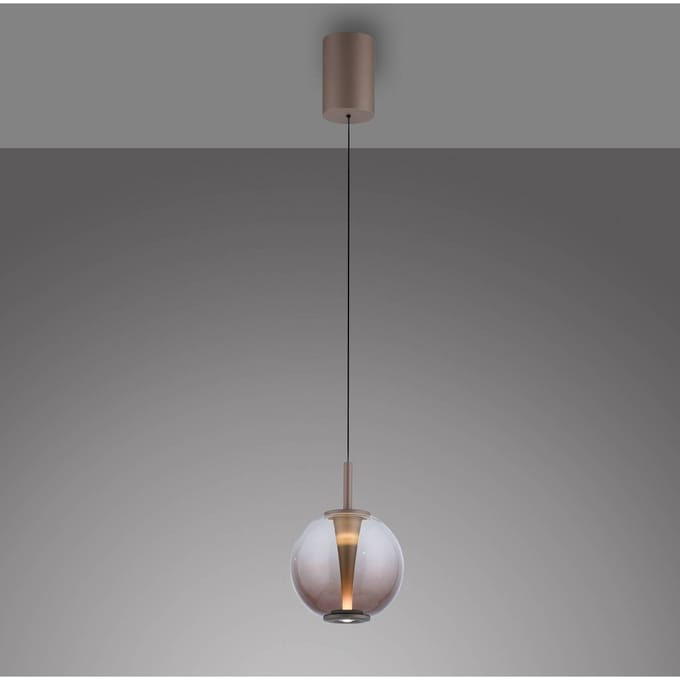 LED hanglamp PURE Infinity, brons/amber, Ø 18 cm, CCT
