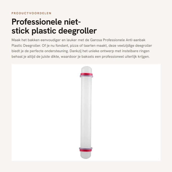 Dailygoods- Deegroller Antikleef - Professionele Deegroller - Verstelbare Geleideringen - Multifunctionele Bakrol - Handig Keukenhulpmiddel - Veilig Materiaal