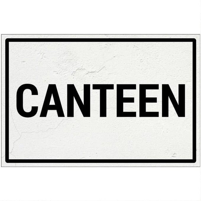 Canteen bord | Forex Re materiaal | 30 x 20 cm