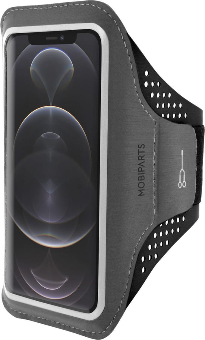 Hardloop Sportarmband geschikt voor Apple iPhone 12 Pro Max - Zwart - Mobiparts