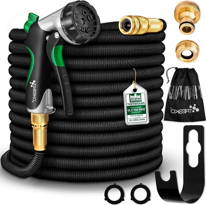 Flexibele tuinslang 75 meter - latexkern - messing koppelingen