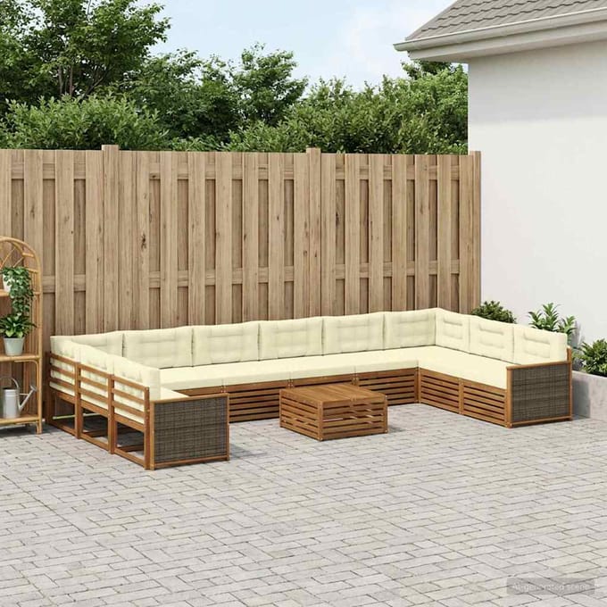 vidaXL - Sofa-Sets - 11 - st - Massief - Acacia - Hout