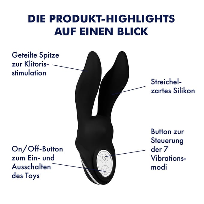 EIS, siliconenvibrator "Honey Bunny", 7 programma's, veelzijdige stimulatie, zwart