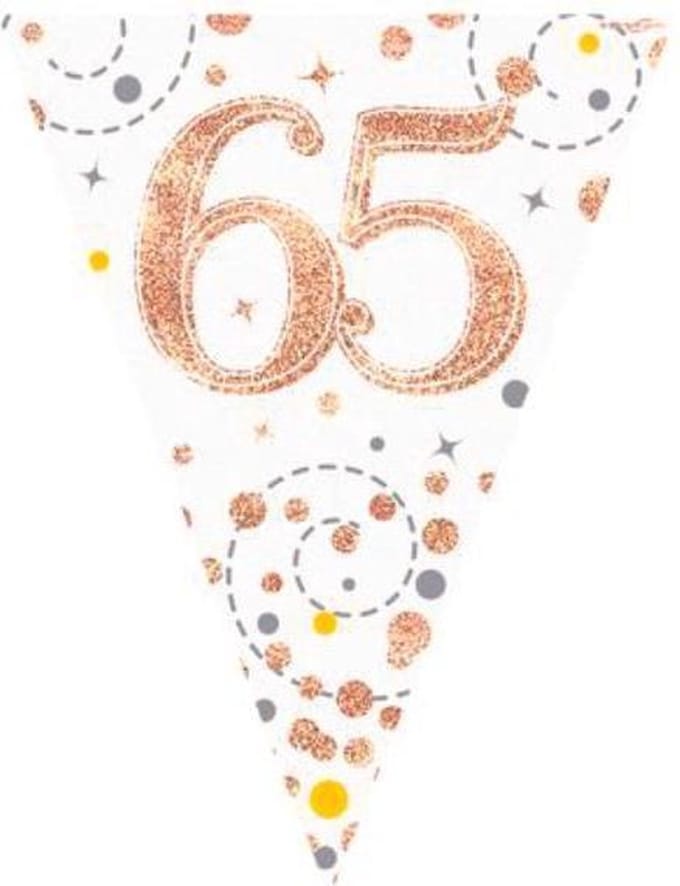 Oaktree - Vlaggenlijn 65 jaar Rose Gold (4 meter)