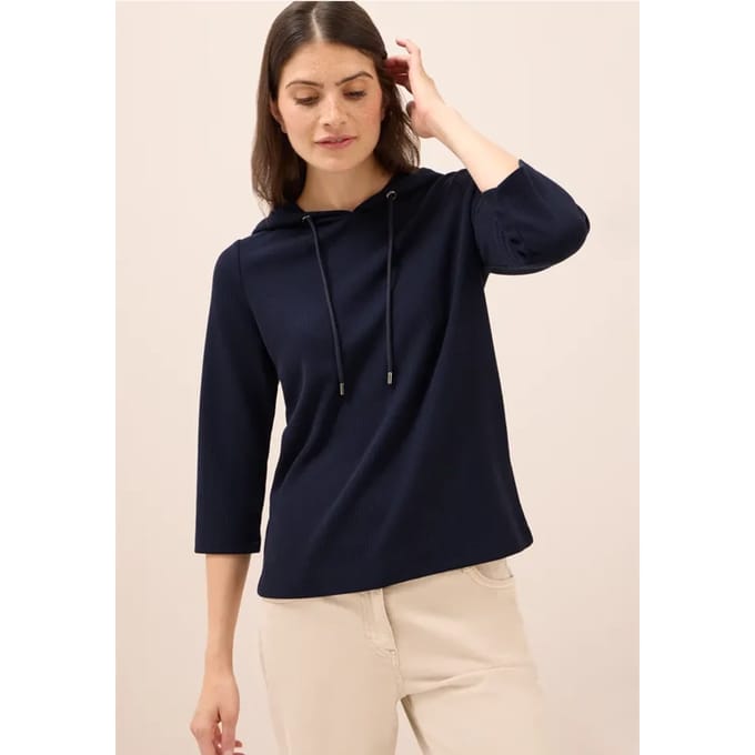 Hoodie Shirt met geribde structuur