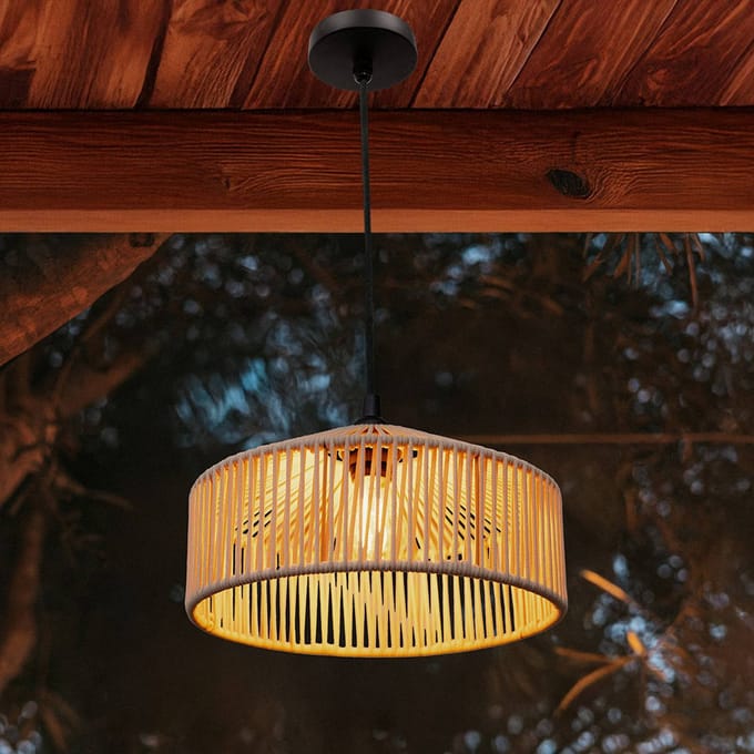 Newgarden hanglamp Calabardina, wit, kabel, Ø30cm, IP44