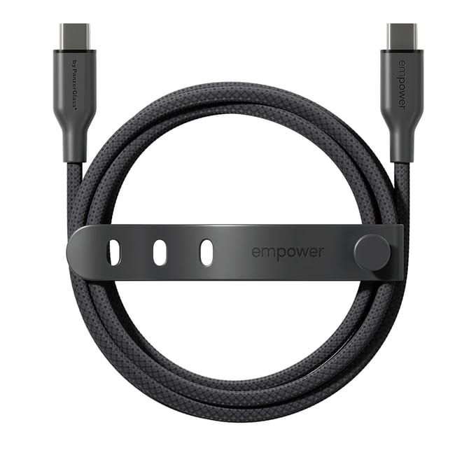 Empower by PanzerGlass Racing USB-C naar USB-C Oplaadkabel - 60W - 2 meter - Space Black