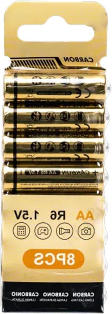 Wegwerp Batterijen - Standaard AA - Dagelijks Gebruik - Praktisch 8-pack - 50x20x140mm