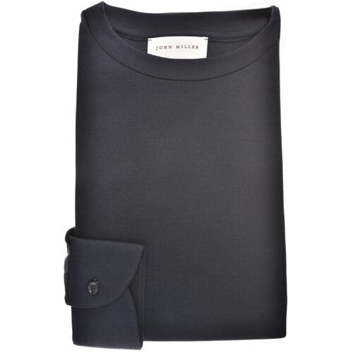 John Miller T-Shirt Round Neck Long Sleeve Jersey Solid Color Navy / male