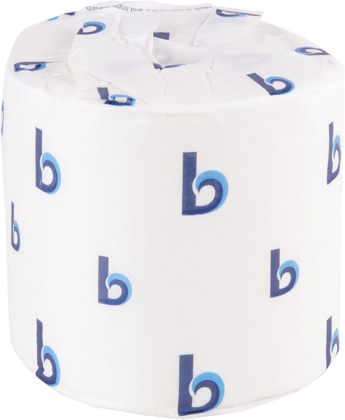 Witte Toiletrollen Per Rol, 1 Ply, 1000 Vel per Stuk (96 Rollen)