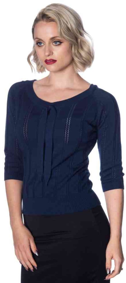 Dancing Days - BELLE BOW PIONTELLE Longsleeve top - 2XL - Blauw