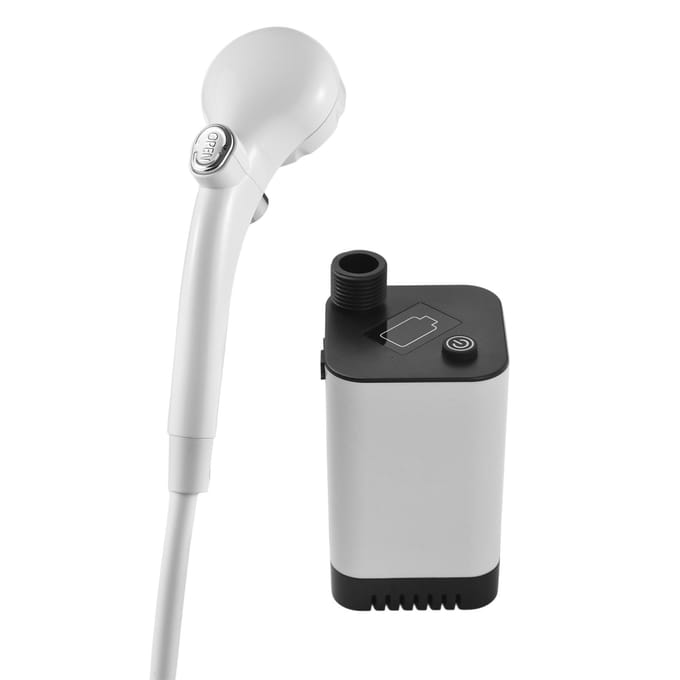 Douche Portable Douche Électrique de Camping avec Réglage Continu du Débit d'Eau Alimentation LED Numérique white
