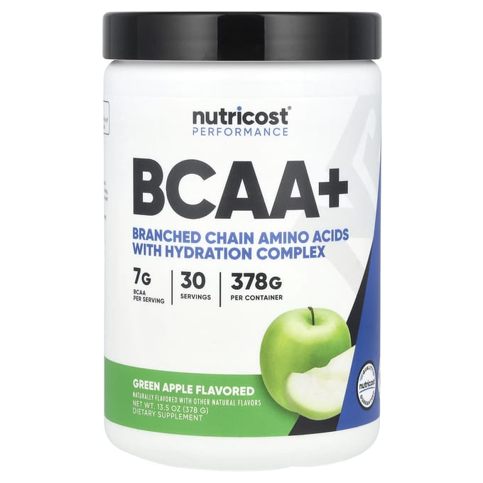 Nutricost, Performance Athlétique, BCAA+, Pomme Verte, 13,5 oz (378 g)