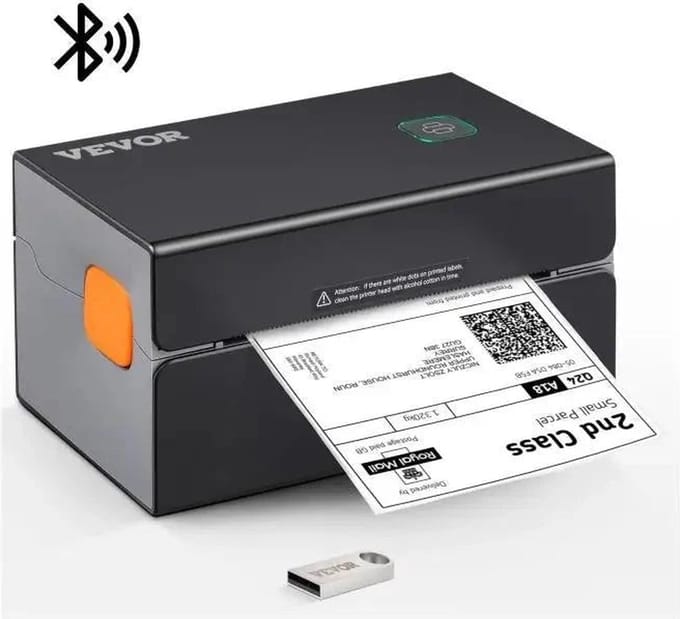 Label Printer - Thermische Printer - Label Maker - Thermische Label Printer - Printer Verzendetiketten - 4x6 Mailing Pakketten Afdrukken - met Bluetooth & Automatische Etiketherkenning