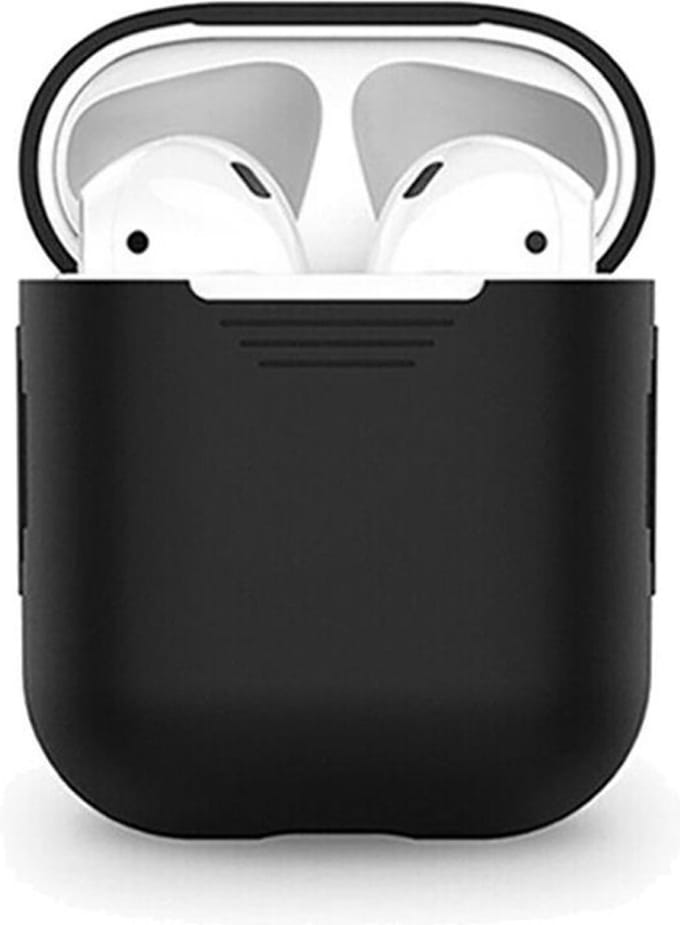 Smartphonica AirPods 1/2 siliconen hoesje - Zwart