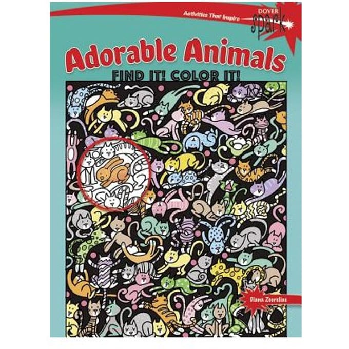 Spark Adorable Animals Find It! Color It! - Diana Zourelias