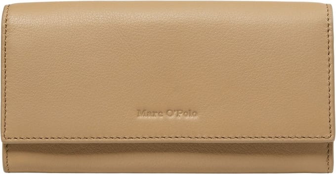 Marc O'Polo Leren portemonnee Jessie Combi Wallet Salted Caramel beige