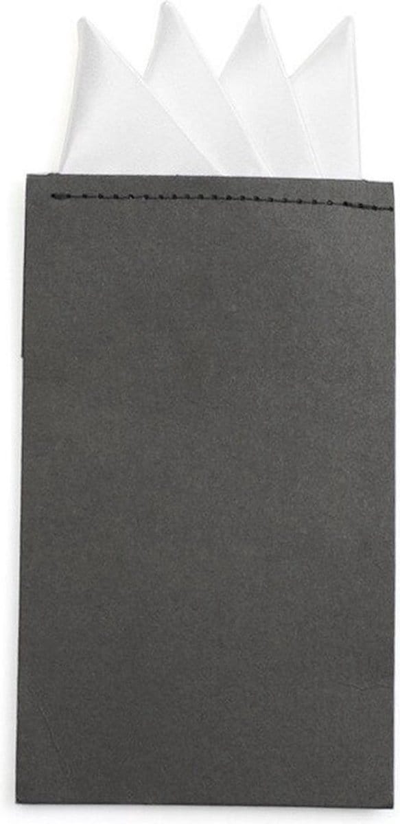 Pochette - Wit - voorgevouwen - pochet – heren - unisex