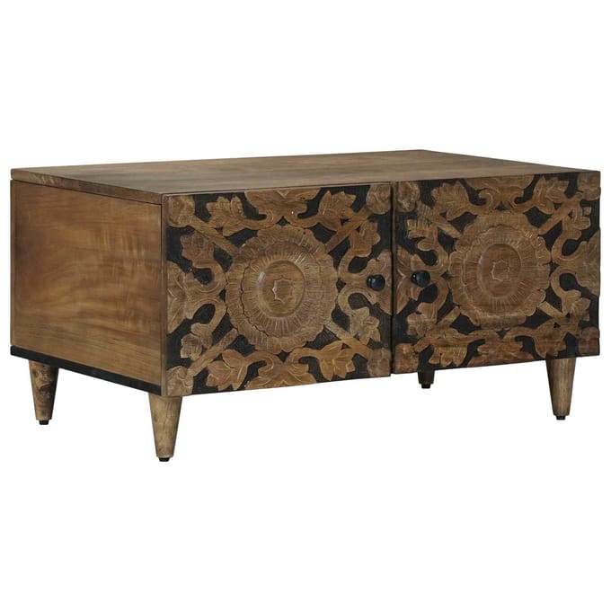 vidaXL - Salontafel - Bruin - 80 - x - 50 - x - 40 - cm - Massief - Mango - Hout