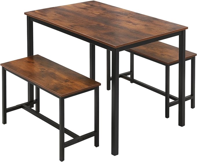 Eettafelset met 2 banken