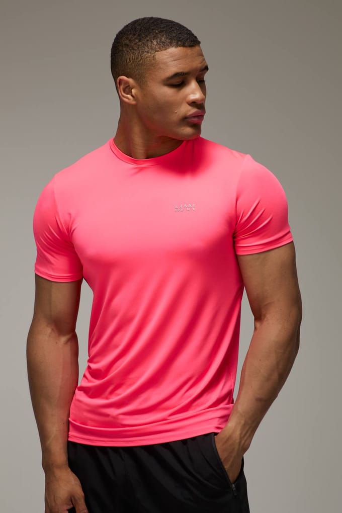 Heren Actief Regular Fit T-shirt | Pink | Size Large