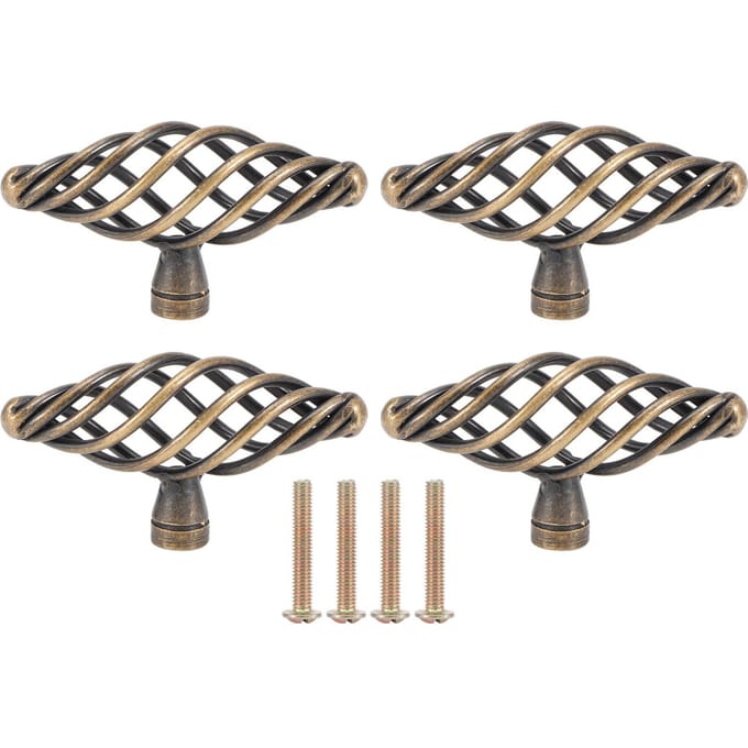 Lot de 4 poignées de porte en alliage de zinc antique, boutons de traction pour placard, armoire, tiroir, armoire, accessoire de quincaillerie