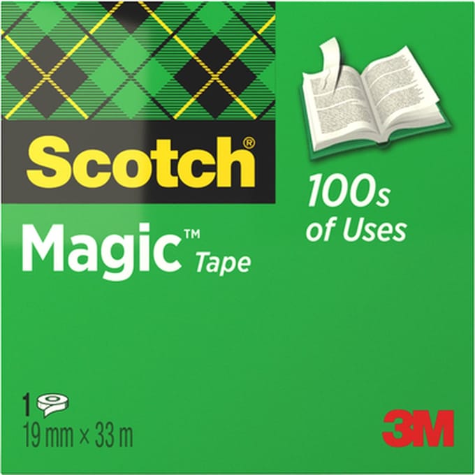 Plakband Scotch Magic Transparant 19 mm x 33 m (12 Stuks)