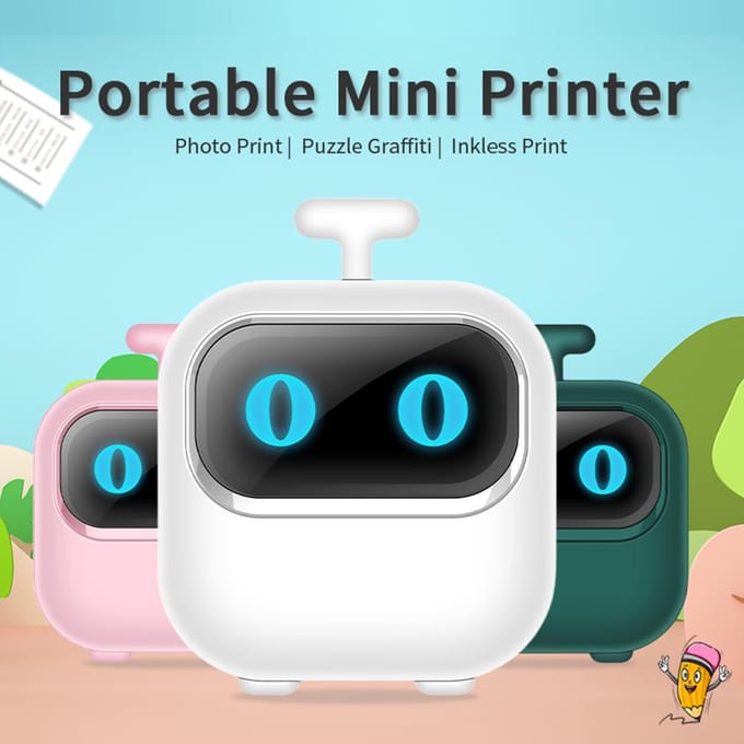 Mini Zakprinter Draagbare Thermische Directe Fotoafdrukken Labelmaker Machine BT Draadloze Connectiviteit wit