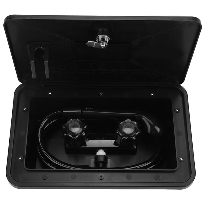 Zwarte ABS Buiten Douchecabine Kit met 2 Sleutels RV Accessoires voor Camper Motorhome Caravan black