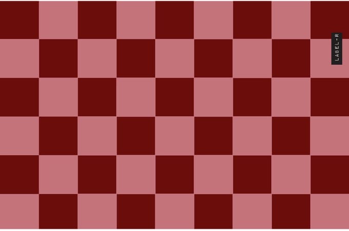 Inductiebeschermer geblokt 60x52cm donkerrood roze