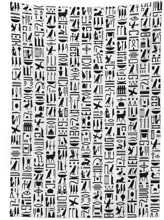 ABAKUHAUS Tafelkleed – Geometrisch 140x170 cm – Wit/Zwart satijn