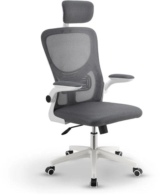 Juskys Ergonomische Bureaustoel - Baltimore - Wit / Grijs