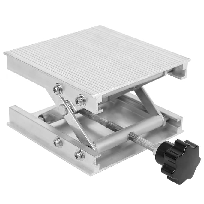 100x100mm Aluminiumlegering Handmatige Fijnafstelling Laboratorium Hefplateau Platform Standaard Rek white
