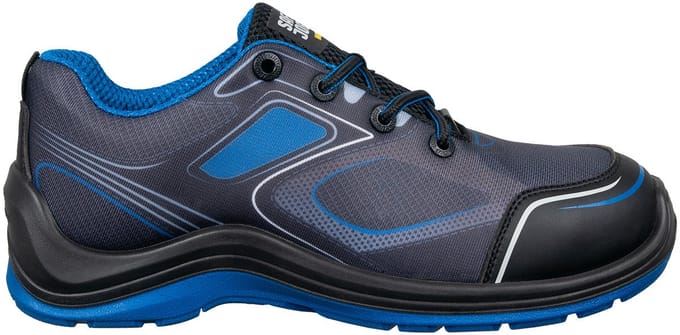 Safety Jogger Flow S1P Sneaker Slipvast SRC – ESD, Zwart/Blauw – Maat 43